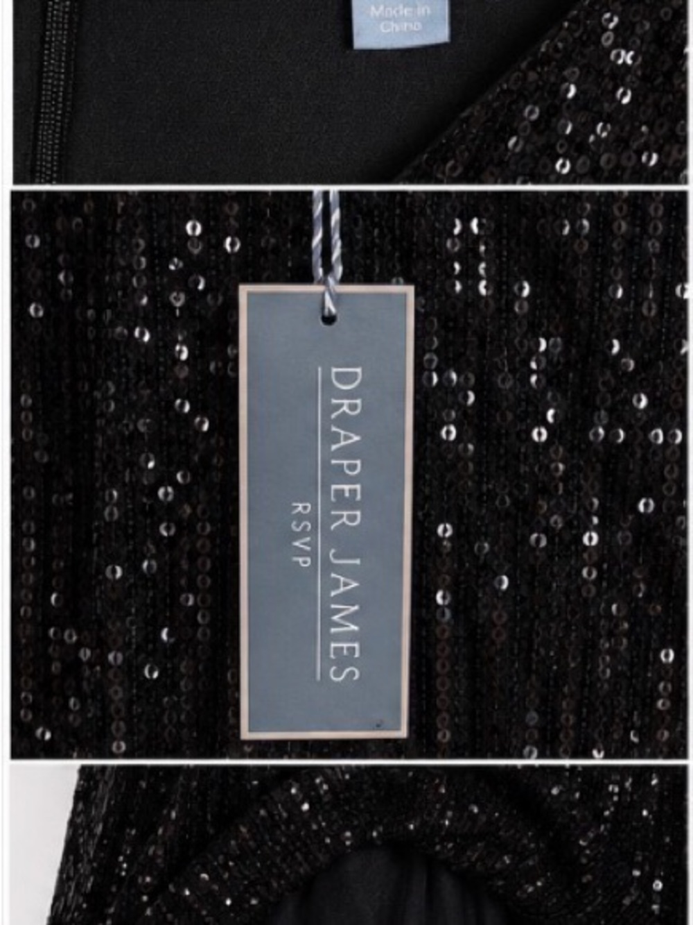 New with tags Draper James Black Sequin Dress Staple Piece - Picture 3 of 3